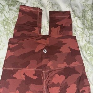 lululemon athletica Red Camouflage Leggings